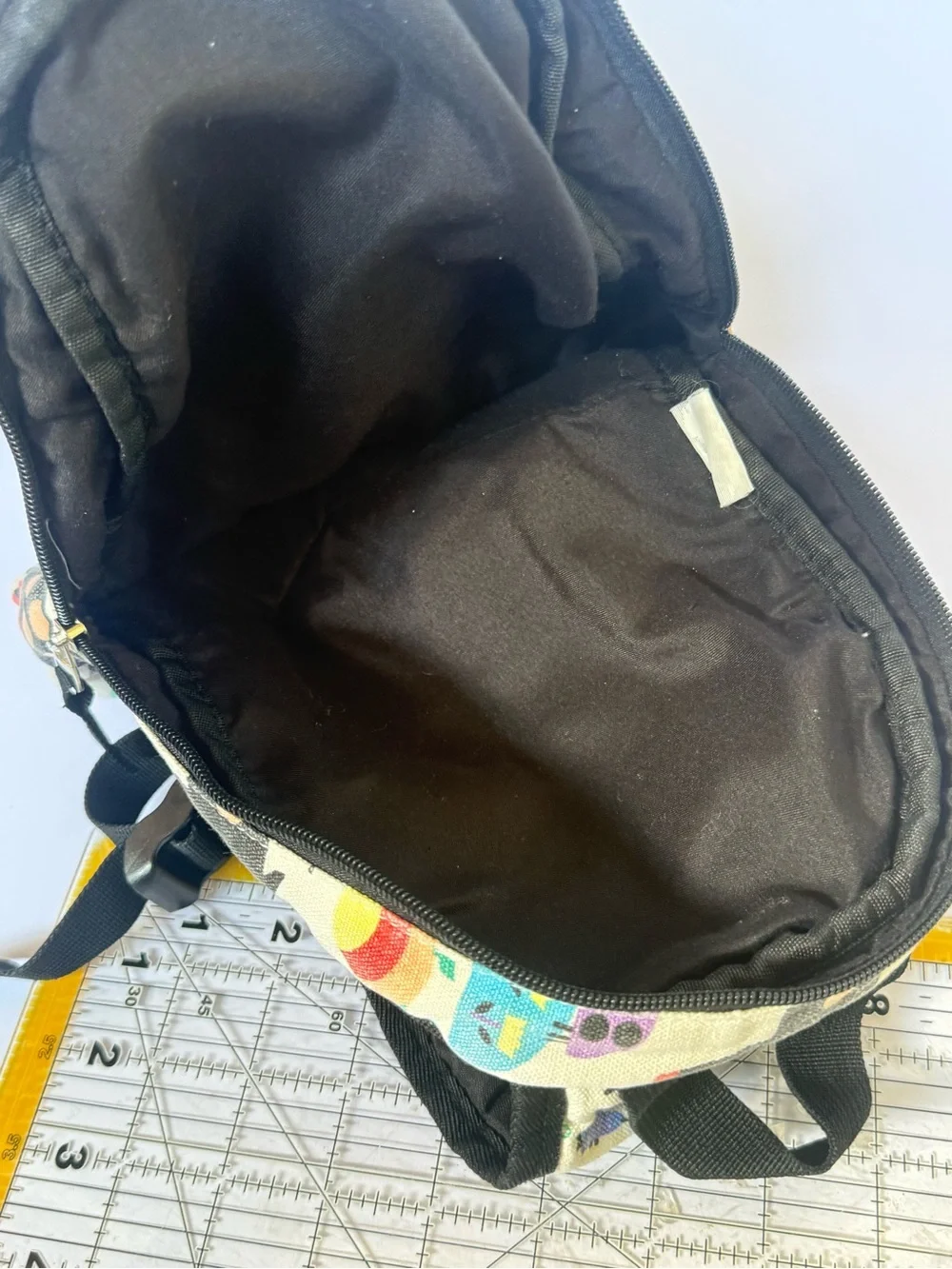 Kids Multicolor Animal Print Backpack - Cream